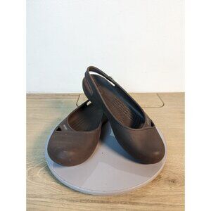 Crocs Olivia Jeweled Brown Sling Back Mary Jane Lightweight Comfort Womens 9